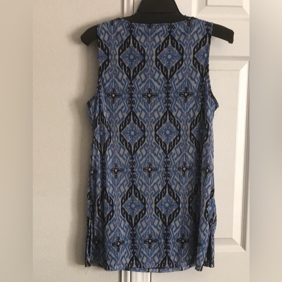 INC Blouse, EUC, Blue, Size L, Beads & Keyhole Neckline - Picture 11 of 13